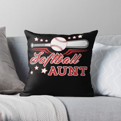 I'M A Softball Aunt Throw Pillow Official Softball Merch