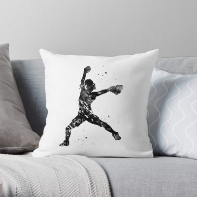 Baseball Softball Pitcher Throw Pillow Official Softball Merch