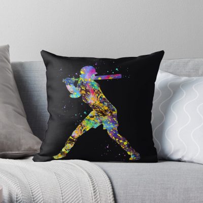 Softball Player Throw Pillow Official Softball Merch