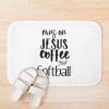 Runs On Jesus Coffee & Softball Gift Bath Mat Official Softball Merch