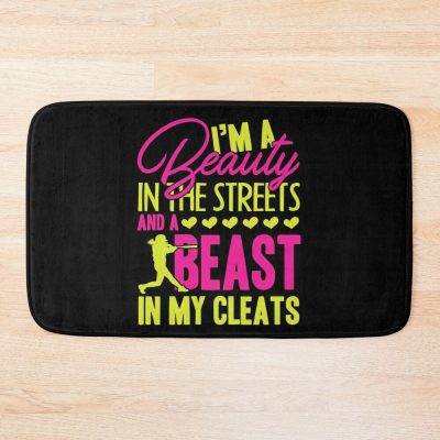 Softball - I'M A Softball Beast In My Cleats Bath Mat Official Softball Merch