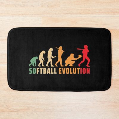 Softball Evolution - Funny Softball Quote Bath Mat Official Softball Merch