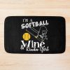 Softball - Softball Wine Kinda Girl Bath Mat Official Softball Merch