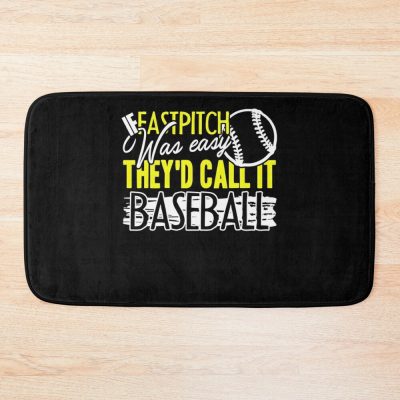 Softball - If Fastpitch Was Easy Bath Mat Official Softball Merch