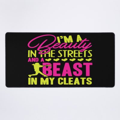 Softball - I'M A Softball Beast In My Cleats Mouse Pad Official Softball Merch