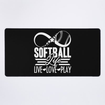 Softball - Softball Life Live Love Play Mouse Pad Official Softball Merch