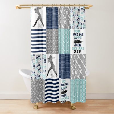 Softball You Make Me Happy Tta Shower Curtain Official Softball Merch