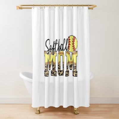 Softball Mom Shower Curtain Official Softball Merch