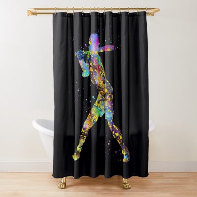 Softball Player Shower Curtain Official Softball Merch