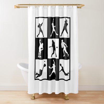 Dynamic Moves Embracing The Art Of Softball Motion Shower Curtain Official Softball Merch