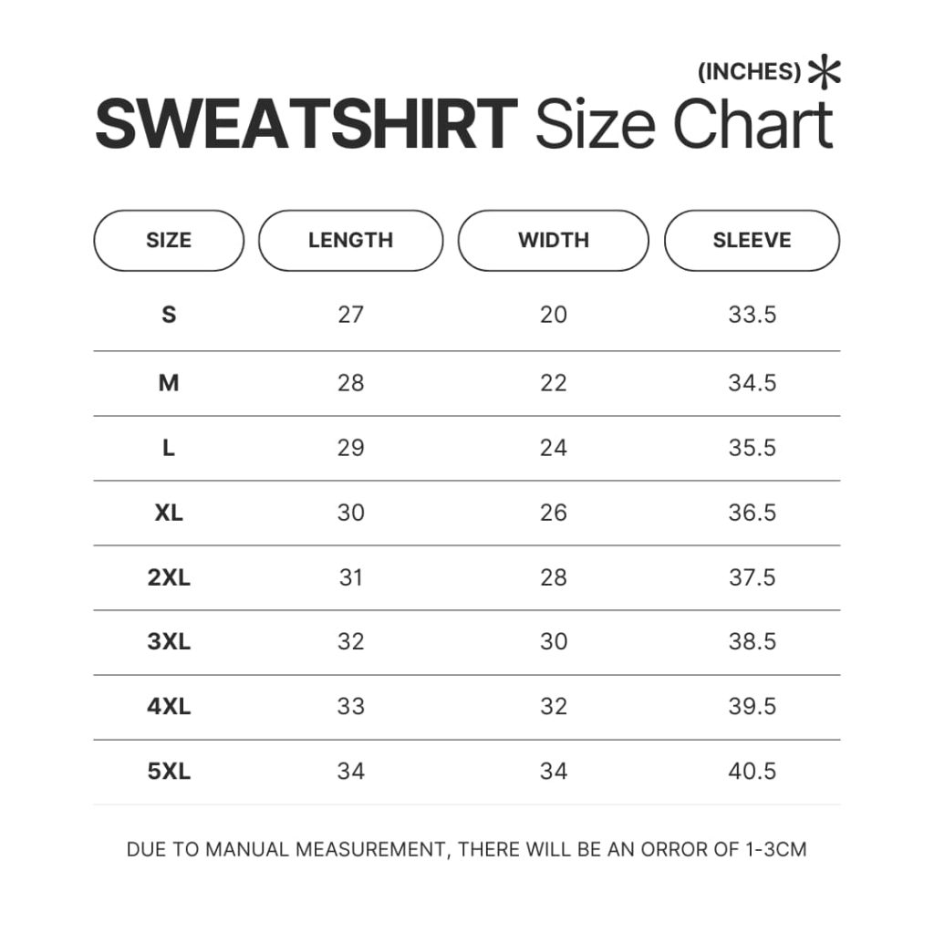 Sweatshirt Size Chart - Softball Gifts