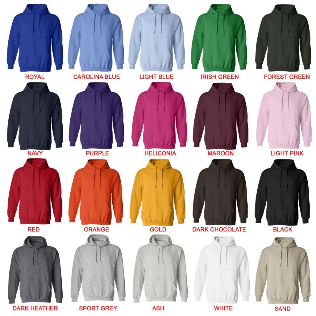 hoodie color chart - Softball Gifts