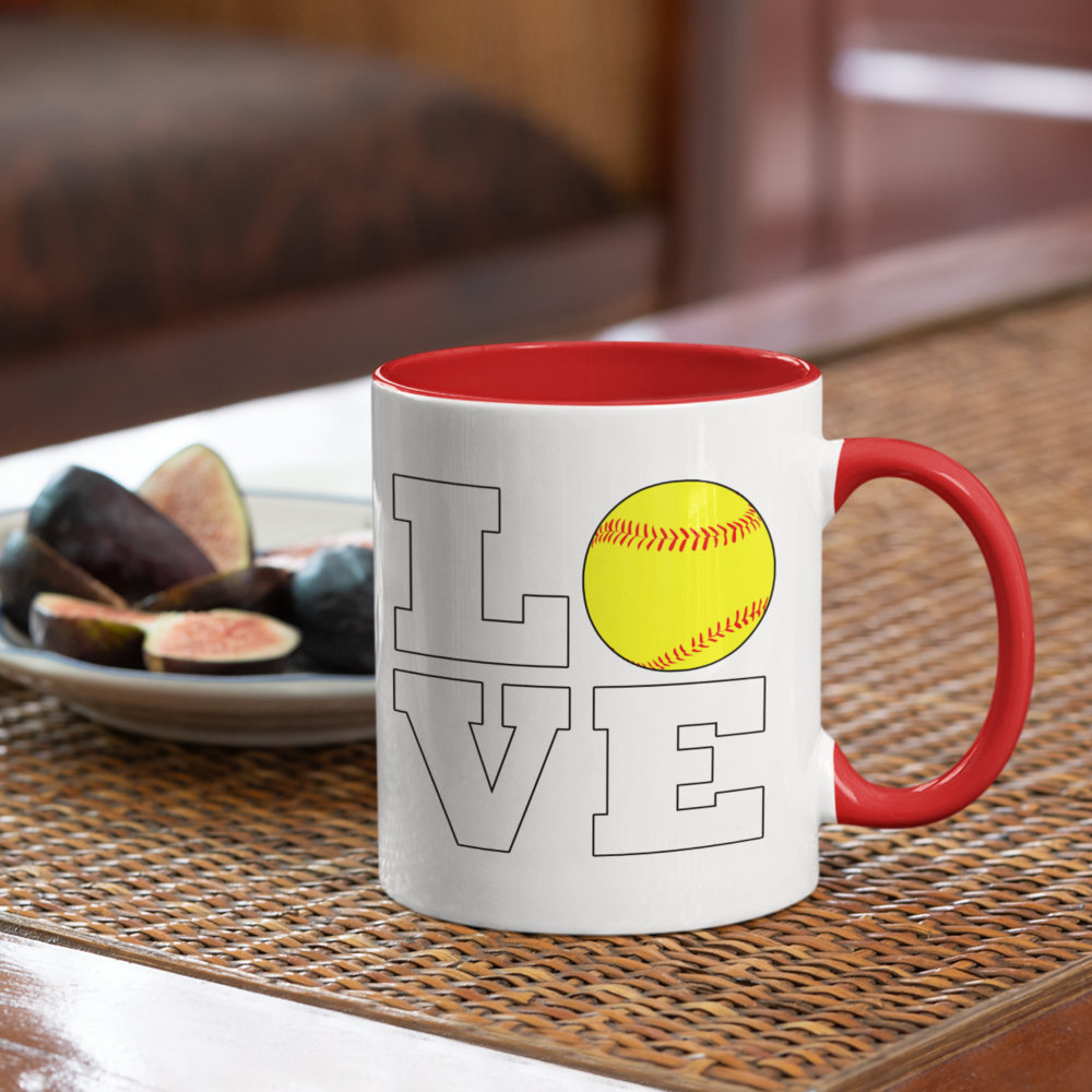 love fastpitch softball sports player or coach two tone coffee mug r d5857 1000 - Softball Gifts