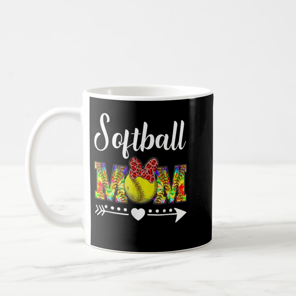 softball mom leopard print bleached distressed tre coffee mug - Softball Gifts