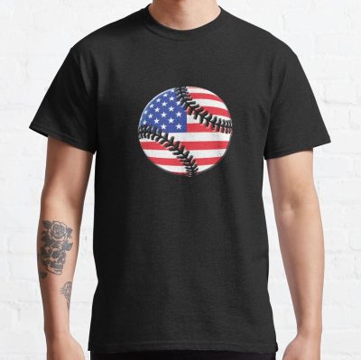 Usa Softball Baseball American Flag T-Shirt Official Cow Anime Merch