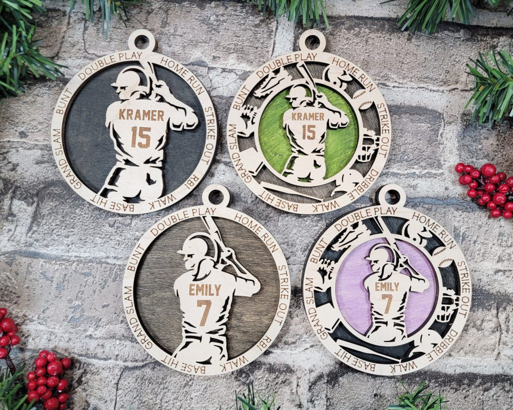 Softball Player Personalized Ornament