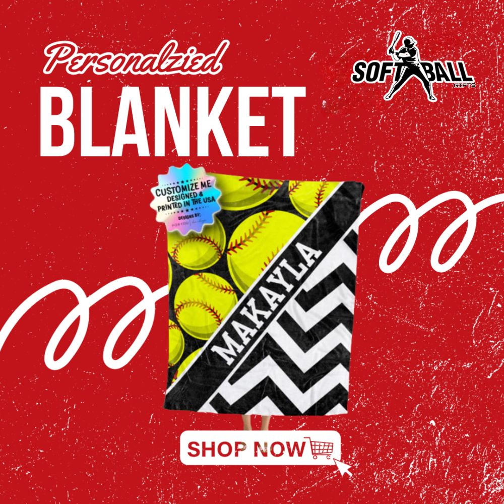 Softball Gifts Personalized Blanket